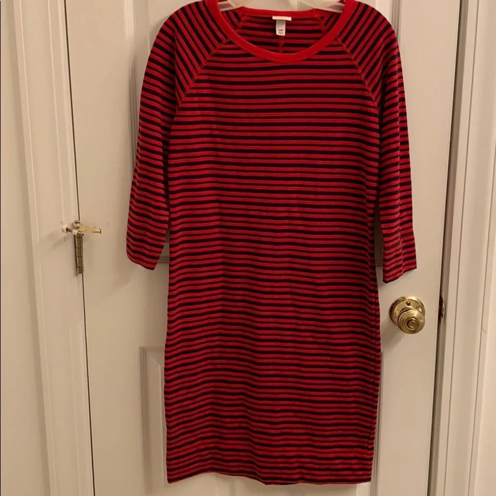 Merona Red and Blue Striped Dress size Small